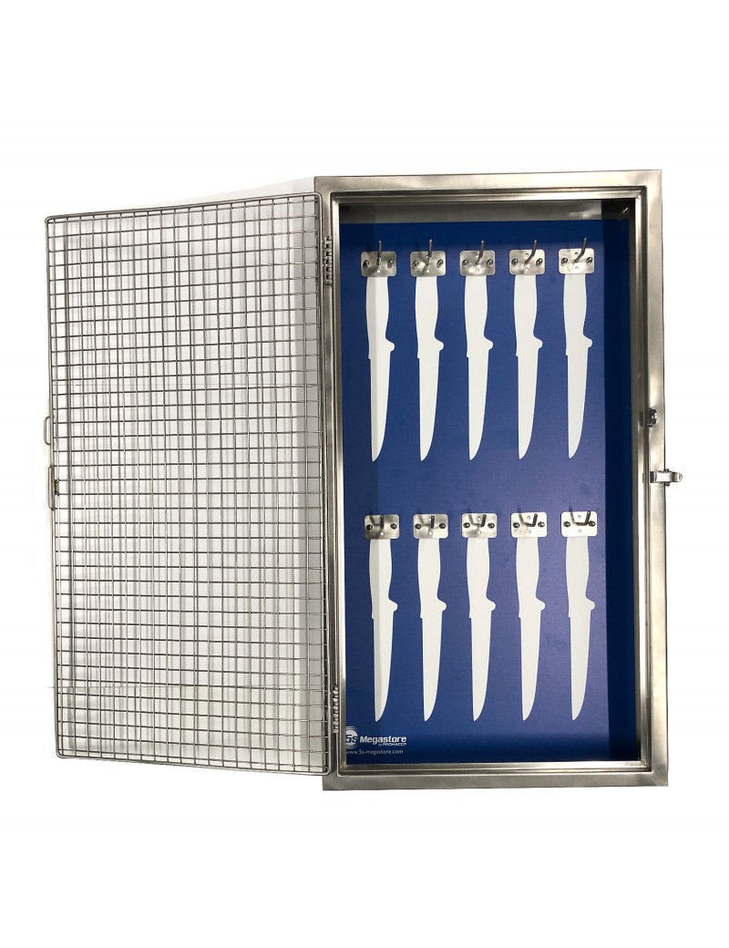 Kés vitrin INOX  zárható