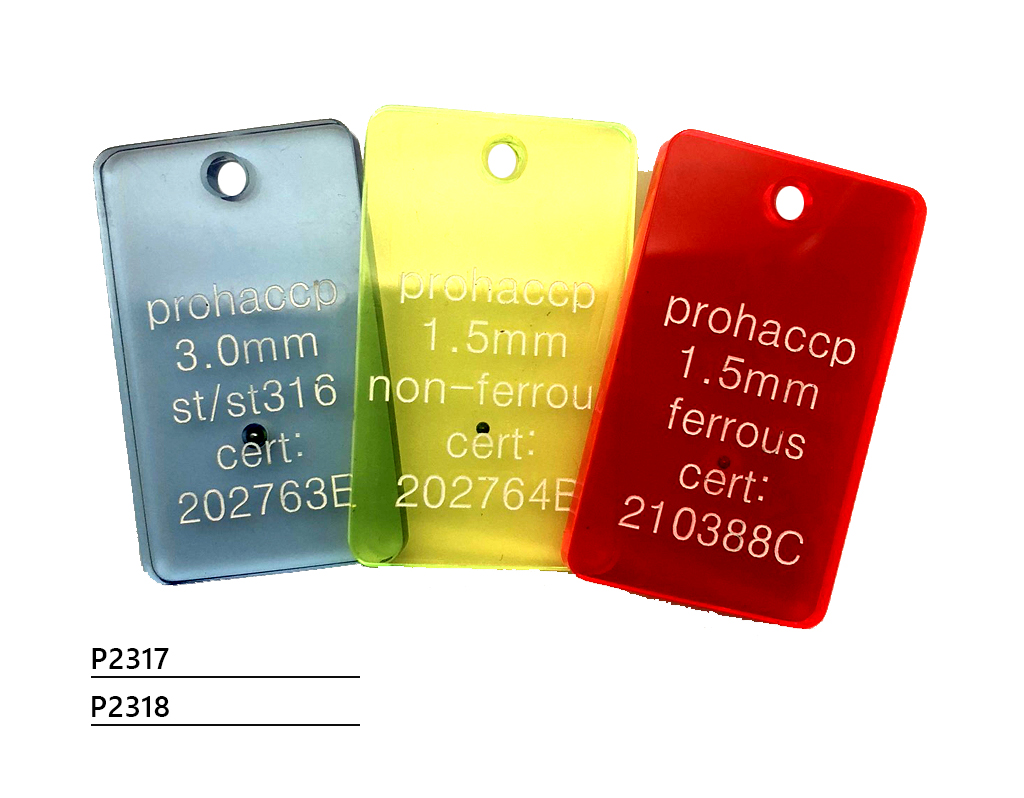 Fémdetektor teszter lapka 50x30x5, Ø≤ 3,5 mm