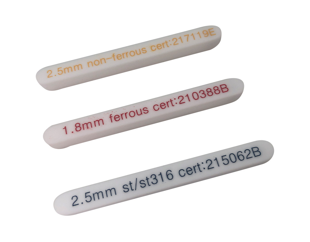 Fémdetektor PTFE próbateszter hasáb 100x12x10mm
