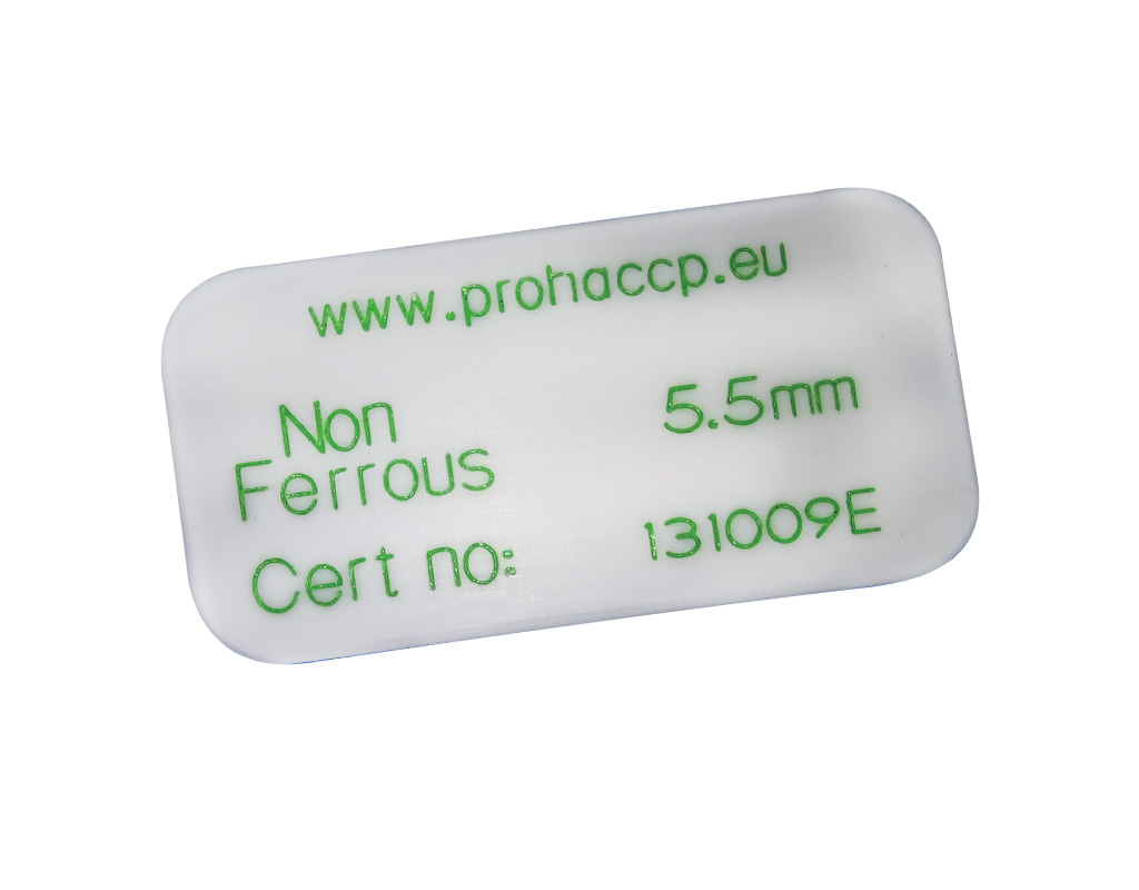 Fémdetektor PTFE próbateszter kártya 80x40x10 mm